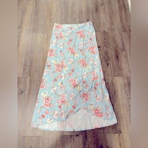 Floral Print Wrap Skirt